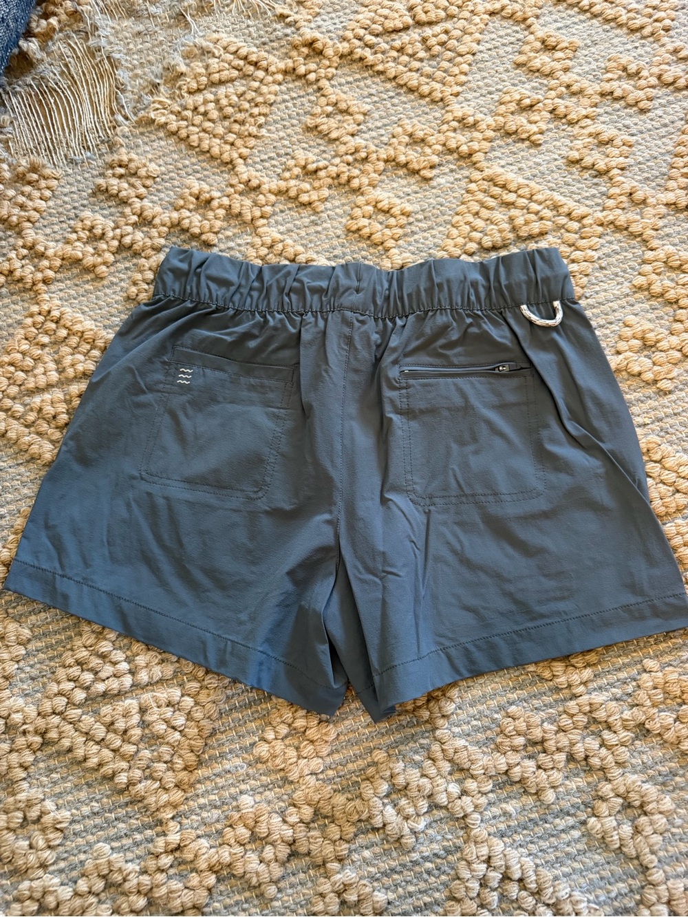 Free Fly Women’s Elastic-Waist Blue Drawstring Shorts - Picture 4 of 4